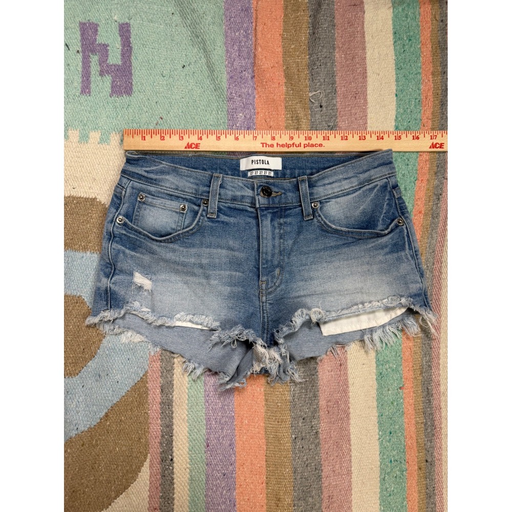 Pistola Distressed Micro Denim Shorts Size 27 - Picture 3 of 5
